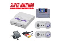 Boxed Super Nintendo SNES console with controllers and AV cables ready for trade-in